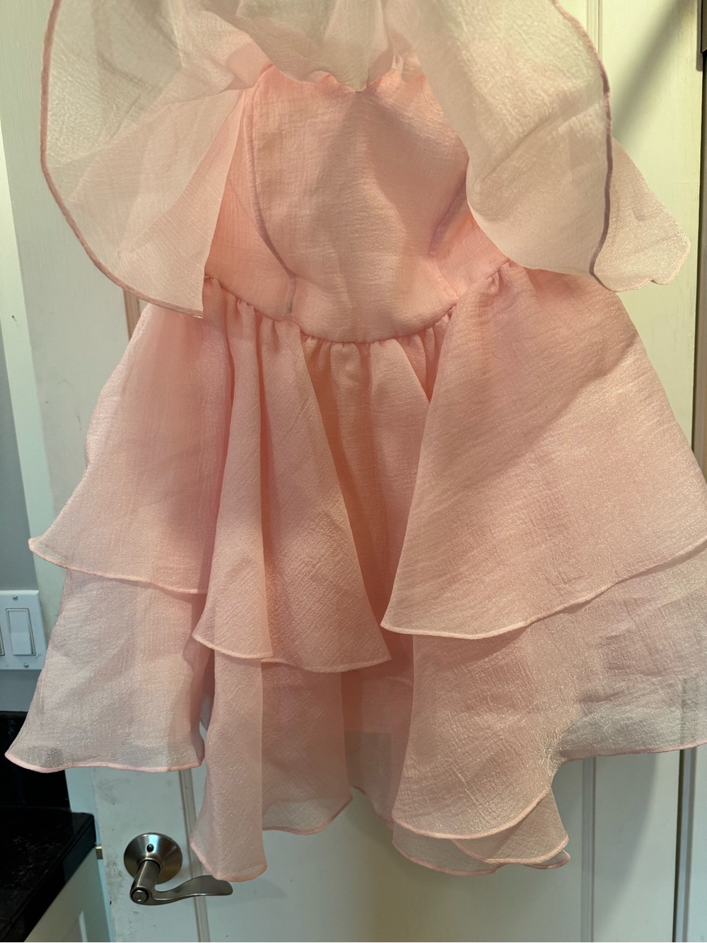 ASOS Pink Strapless Layered Ruffle Dress - Picture 2 of 4